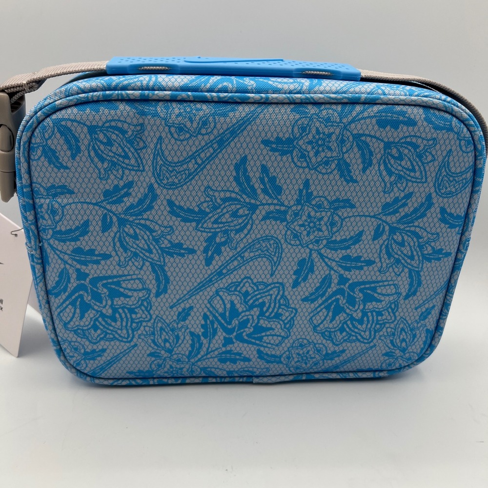 NWT Nike Hard Shell Lunch Box Ghost Blue Floral Paisley Insulated Back to School - Picture 3 of 10